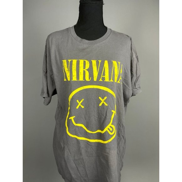 Nirvana Tee Mens XL yellow Smiley - Picture 1 of 7